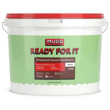 Tile Icon MUDD READY FOR IT - Showerproof Ceramic Tile Adhesive - White 15Kg