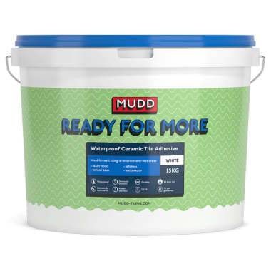 Tile Icon MUDD READY FOR MORE - Waterproof Ceramic Tile Adhesive - White 15Kg
