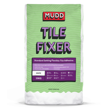 Tile Icon MUDD TILE FIXER - Standard Setting Flexible Tile Adhesive - White 20Kg